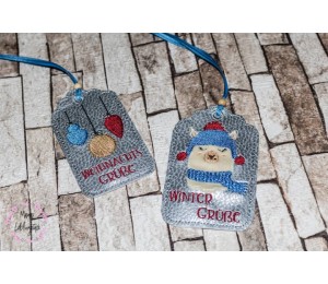 ITH Geschenkanhänger Weihnachten 2 Varianten - mit Satin oder Trippel Rahmen